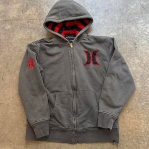 Vintage Y2k Youth Hurley Surf Hoodie Sherpa Lined Size Large